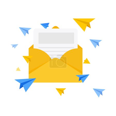 E-Mail und Messaging, E-Mail Marketing Kampagne. Vektorillustration