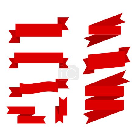 Rubans de soie rouge et fond blanc avec maille dégradée, illustration vectorielle