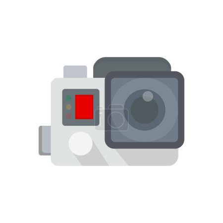 Téléchargez les illustrations : Icône vectorielle caméra vidéo. Illustration vectorielle sur fond blanc - en licence libre de droit