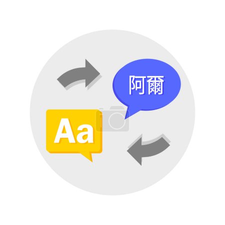 Traducción de idiomas o servicio de traducción icono de vector plano para aplicaciones y sitios web. Ilustración vectorial