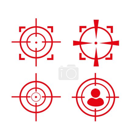 Zielsymbol, Absehen-Symbol, Fokus-Vektorsymbol in flachem Design