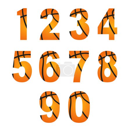 Illustration for Checkered Numbers. Numbers in the form of a basketball. Vector illustration - Royalty Free Image