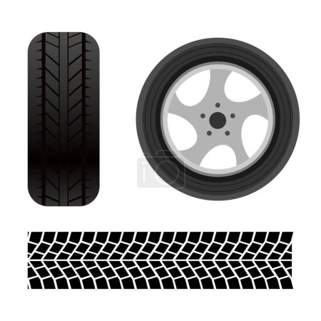 Iconos de neumáticos. Neumático. Ilustración vectorial sobre fondo blanco