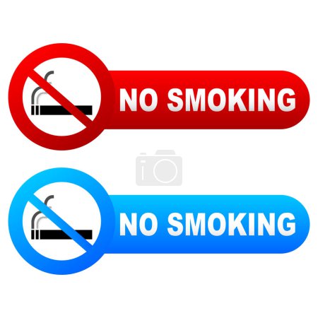 Keine rauchenden Vektorschilder auf weißem Hintergrund. Vektorillustration