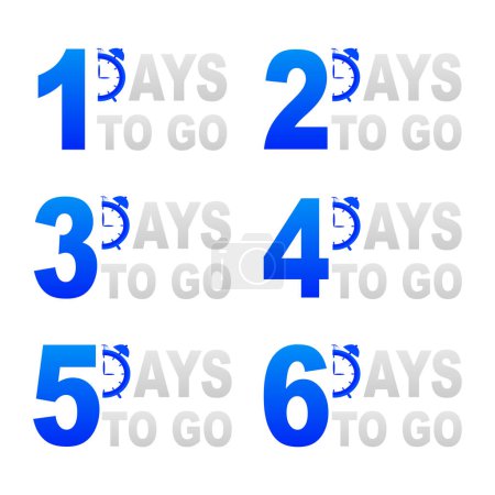 Countdown days remaining label. Vector illustration