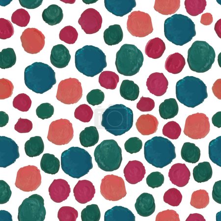 Vector artwork with hand painted jolly-themed polka dots.