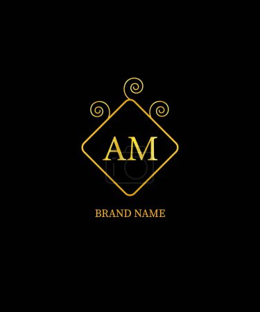 AM Letter Logo Design. Creative Initials Letter Concept. AM Icon Design