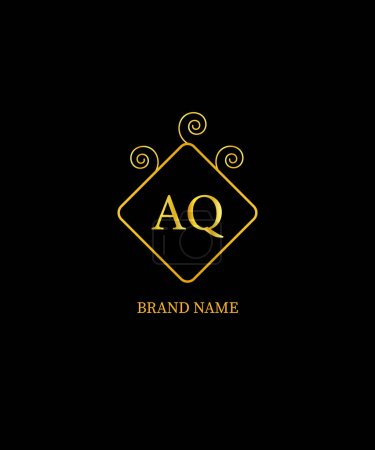 Diseño de Logo Carta AQ. Concepto de carta de iniciales creativas. Diseño de iconos AQ