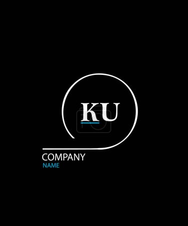 Diseño de Logo de KU Letter. Logotipo único atractivo creativo inicial KU inicial basado en letra icono