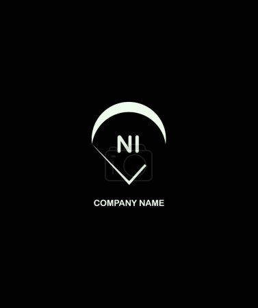 Diseño de Logo Carta NI. Único atractivo creativo moderno inicial NI inicial basado en letra icono logotipo