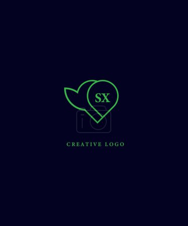SX green logo Design. SX Vector logo design for business.