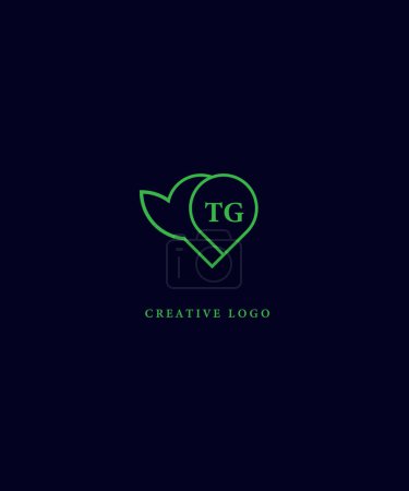 TG green logo Design. TG Vector logo design for business.