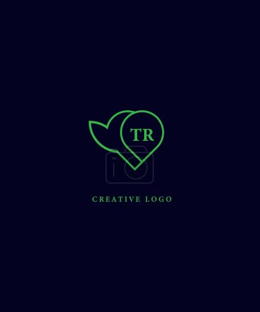 TR green logo Design. TR Vector logo design for business.