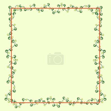 Square frame of green leaves