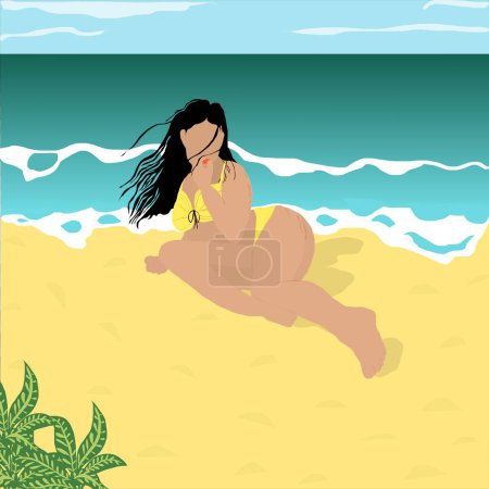 Sensual woman enjoying the beach