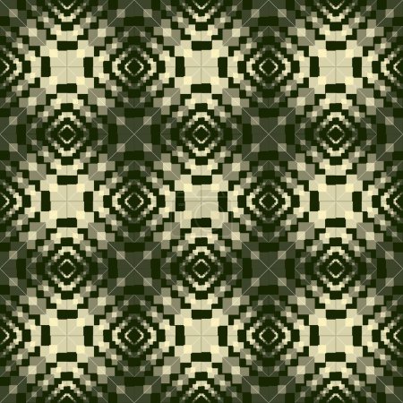Abstract pixelated background in dark green color