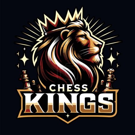 Lion king, king of chess. Vector illustration for your design