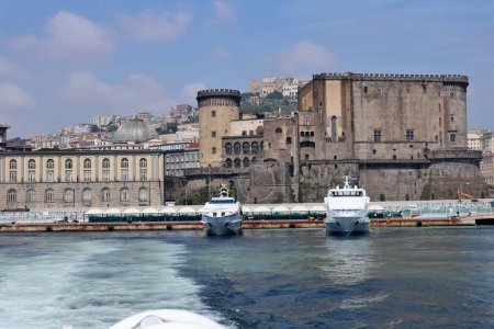 Photo for Naples, Campania, Italy - May 12, 2022: Panorama of the city from the hydrofoil - Royalty Free Image