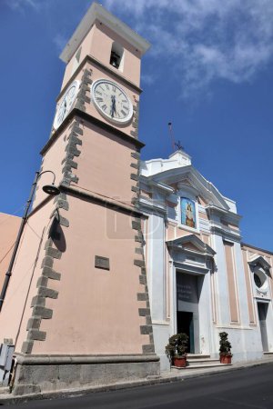 Photo for Barano d'Ischia, Campania, Italy - May 15, 2022: 17th century church of San Sebastiano Martire in Piazza San Rocco - Royalty Free Image