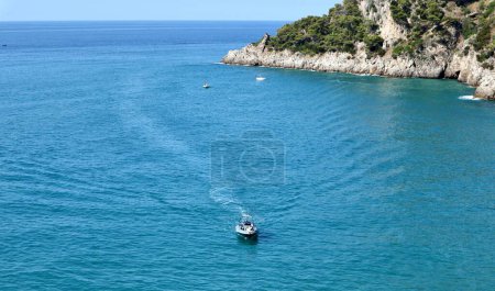 Photo for Gaeta, Lazio, Italy  September 5, 2021: Panorama of the coast of Itri from the mid-coast path that connects the Piana di Sant'Agostino with the Baia delle Sirene - Royalty Free Image