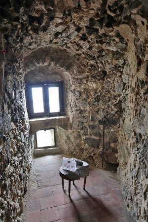 Photo for Pizzo Calabro, Calabria, Italy  June 10, 2021: Prison cell of the 15th century Castello Murat - Royalty Free Image
