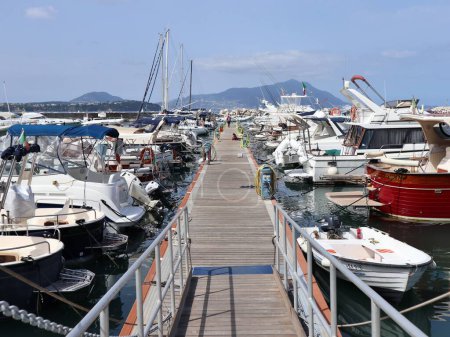 Photo for Monte di Procida, Campania, Italy  May 27, 2021: Boats moored at the Port of Acquamorta - Royalty Free Image