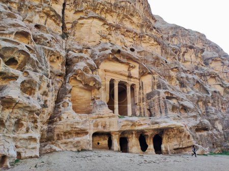 Photo for Petra, Jordan - January 6, 2023: Nabataean archaeological site from the 1st century AD. known as Little Petra or White Petra - Royalty Free Image