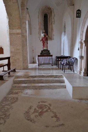 Photo for Tremiti Islands, Puglia, Italy  July 26, 2021: Interior of the Abbey of Santa Maria a Mare built in the 11th century on the Island of San Nicola - Royalty Free Image