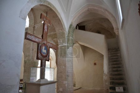 Photo for Tremiti Islands, Puglia, Italy  July 26, 2021: 13th century wooden crucifix in Santa Maria a Mare Abbey on San Nicola Island - Royalty Free Image