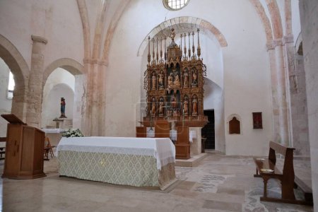 Photo for Tremiti Islands, Puglia, Italy  July 26, 2021: Interior of the Abbey of Santa Maria a Mare built in the 11th century on the Island of San Nicola - Royalty Free Image