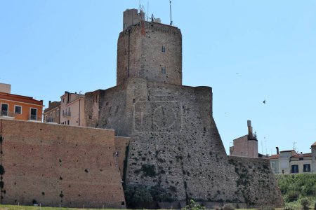 Termoli, Molise, Italy  12 April 2024: Fortified village on the Adriatic sea dominated by the Swabian Castle built in the 11th century