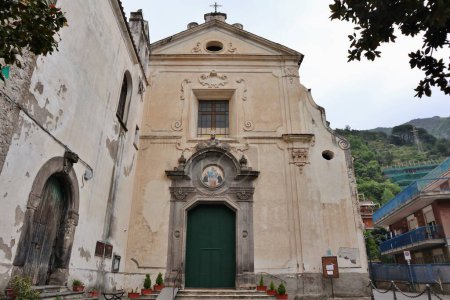 Maiori, Campania, Italy  16 April 2024: Church and convent of San Domenico, or of the Santissimo Rosario, built in the 17th century, in Via Roma
