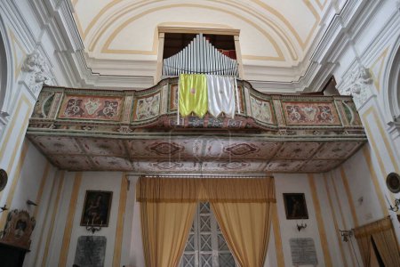 Maiori, Campania, Italy  April 16, 2024: Interior of the Church of San Domenico, or of the Santissimo Rosario, built in the 17th century, in Via Roma