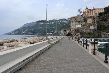 Maiori, Campania, Italy  April 16, 2024: Tourist port on the Amendola seafront