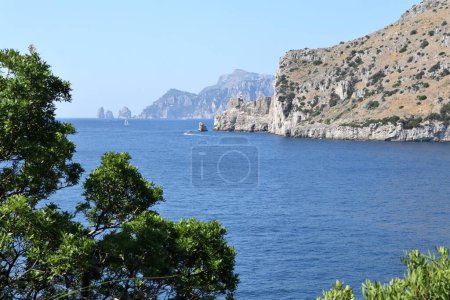 Photo for Massa Lubrense - 6 September 2023: View from the path that from the small village of Nerano reaches the Bay of Ieranto - Royalty Free Image