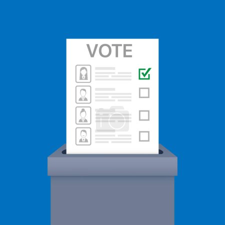 Vote bulletin into vote box