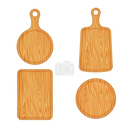 Cutting board set isolated on white background
