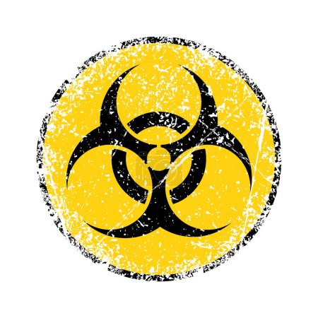 Biohazard warning sign grunge isolated