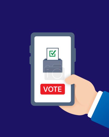 Concept of online voting on a smartphone