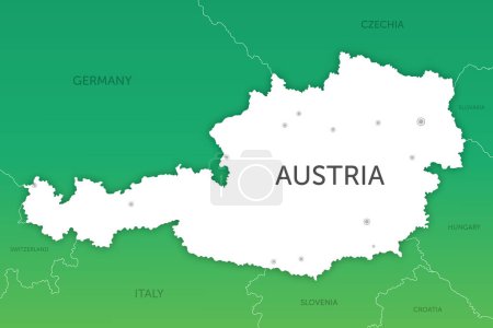Ilustración de Mapa de colores de alta calidad Austria papel cortado - Imagen libre de derechos