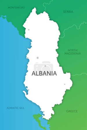 Hochwertige farbige Karte Albanien Papierschnitt