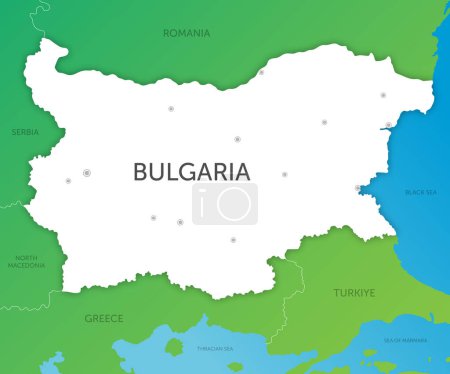 High quality color map Bulgaria paper cut