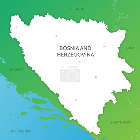 Ilustración de Mapa de colores de alta calidad Bosnia y Herzegovina papel cortado - Imagen libre de derechos