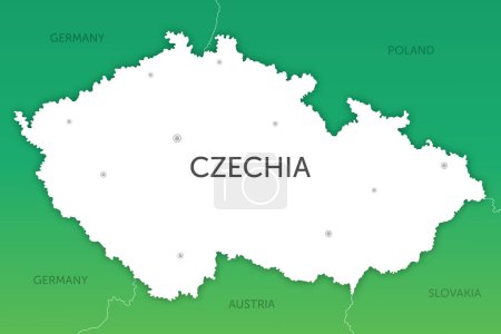 Ilustración de Mapa de color de alta calidad Corte de papel de Chequia - Imagen libre de derechos