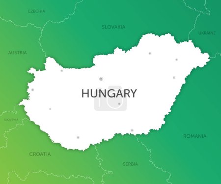 Ilustración de Mapa de colores de alta calidad Hungría papel cortado - Imagen libre de derechos