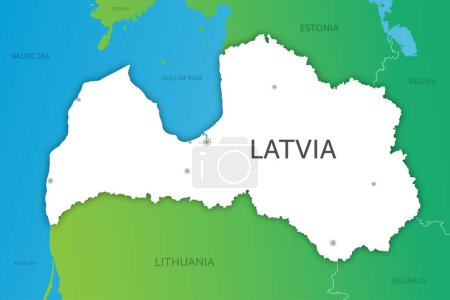 Ilustración de Mapa de color de alta calidad Letonia corte de papel - Imagen libre de derechos
