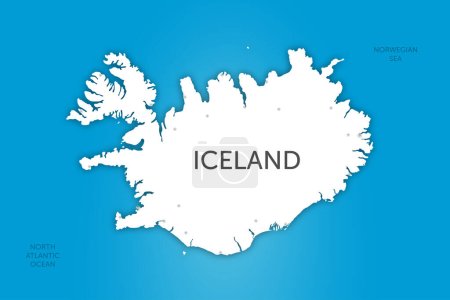 Mapa de color de alta calidad Islandia corte de papel