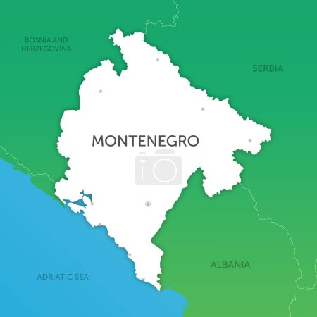 Mapa de colores de alta calidad Montenegro papel de corte