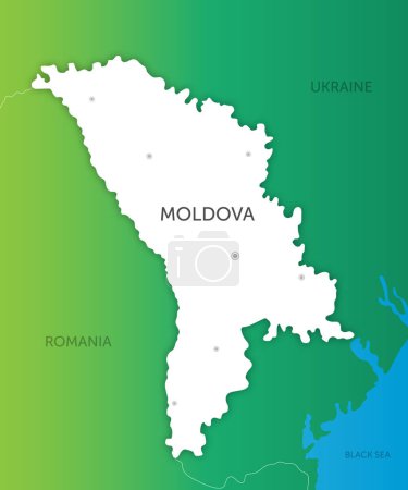Illustration for High quality color map Moldova paper cut - Royalty Free Image