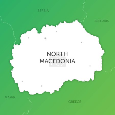Ilustración de Mapa de colores de alta calidad Corte de papel de Macedonia del Norte - Imagen libre de derechos